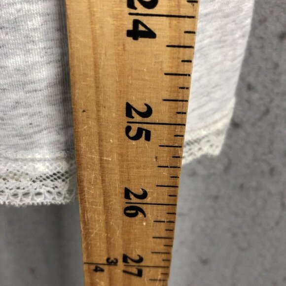 Y2K American Eagle Outfitter Cami Top Womens XL Gray Heather Babydoll Lace Trim - Picture 5 of 16